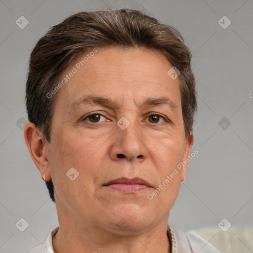 Neutral white adult male with short  brown hair and brown eyes