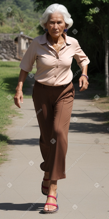 Bolivian elderly female with  brown hair