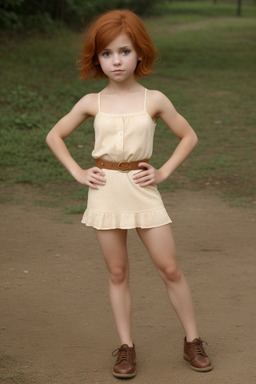 Hispanic child girl with  ginger hair