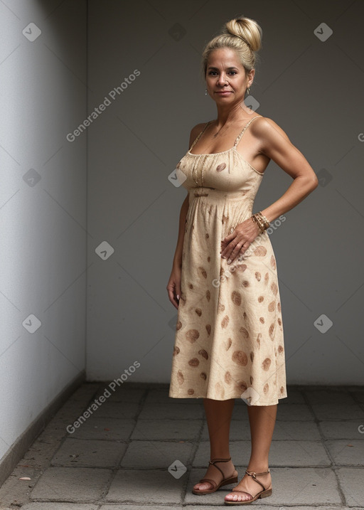 Colombian 45 years female with  blonde hair