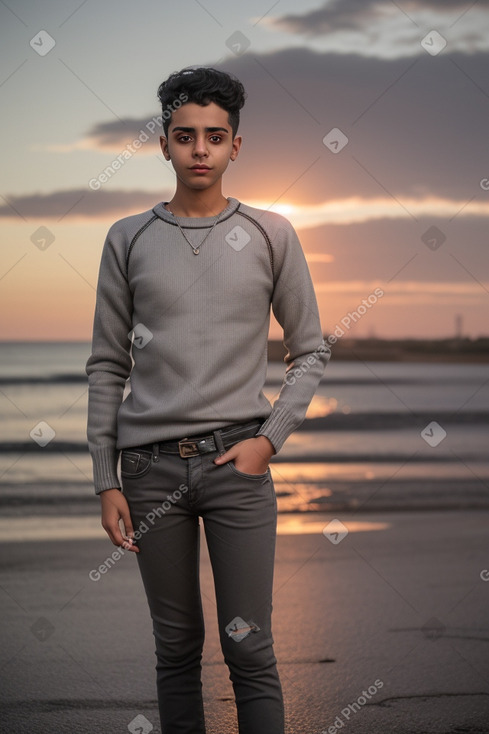 Yemeni young adult non-binary with  gray hair