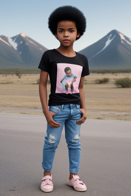 African american child boy with  black hair