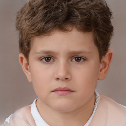 Neutral white child male with short  brown hair and brown eyes