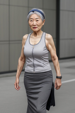 South korean elderly female with  gray hair