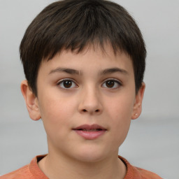 Neutral white child male with short  brown hair and brown eyes