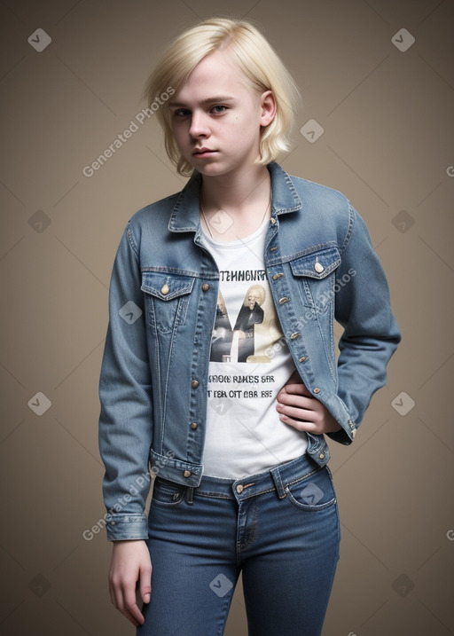 British young adult non-binary with  blonde hair