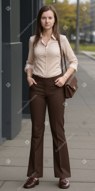 Latvian adult female with  brown hair