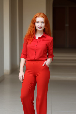 Romanian adult female with  ginger hair