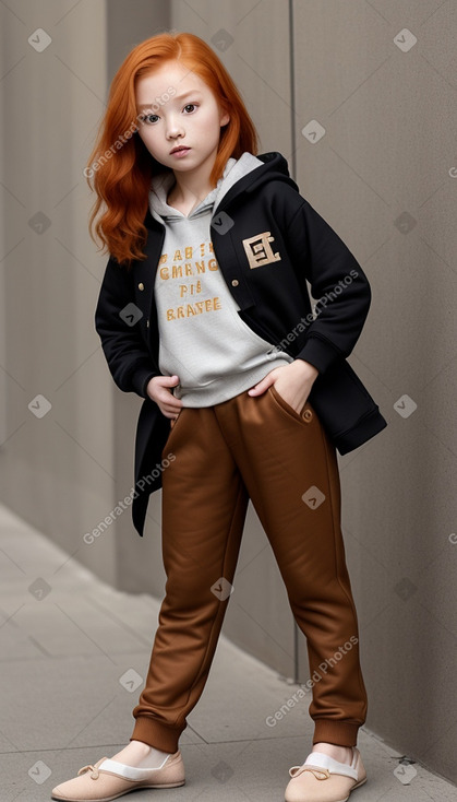 Chinese child female with  ginger hair