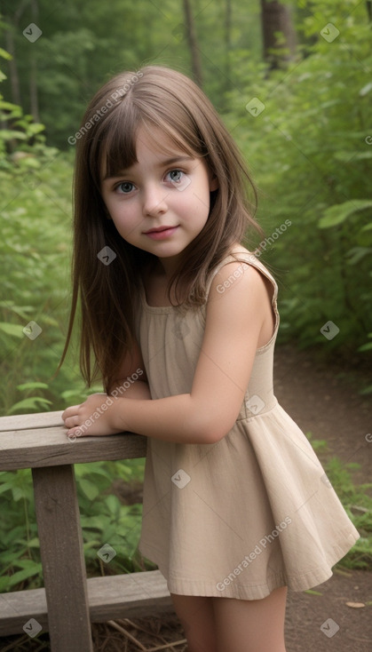 Child female with  brown hair