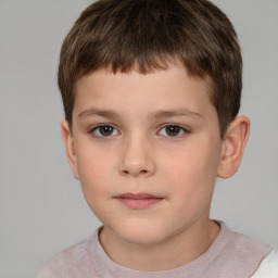 Neutral white child male with short  brown hair and brown eyes