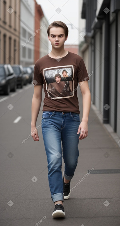 Finnish young adult male with  brown hair