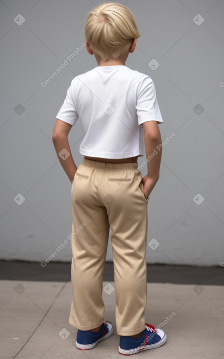 Chilean child boy with  blonde hair