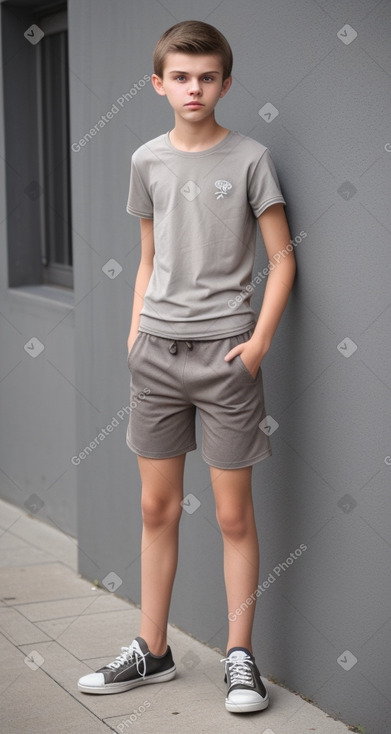 Latvian teenager boy with  brown hair