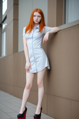 Belarusian young adult female with  ginger hair