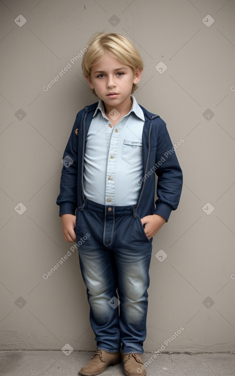 Uruguayan child boy with  blonde hair