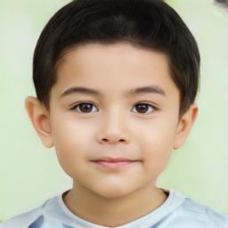 Neutral white child male with short  brown hair and brown eyes