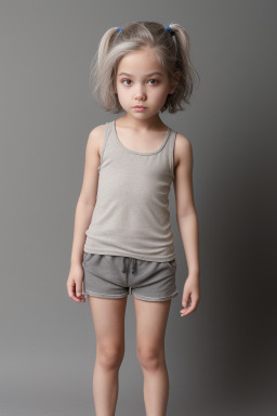 Child girl with  gray hair