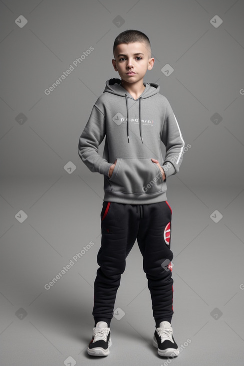 Albanian child boy with  gray hair