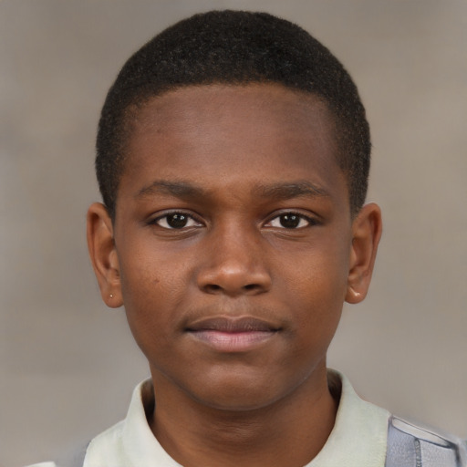 Neutral black child male with short  brown hair and brown eyes