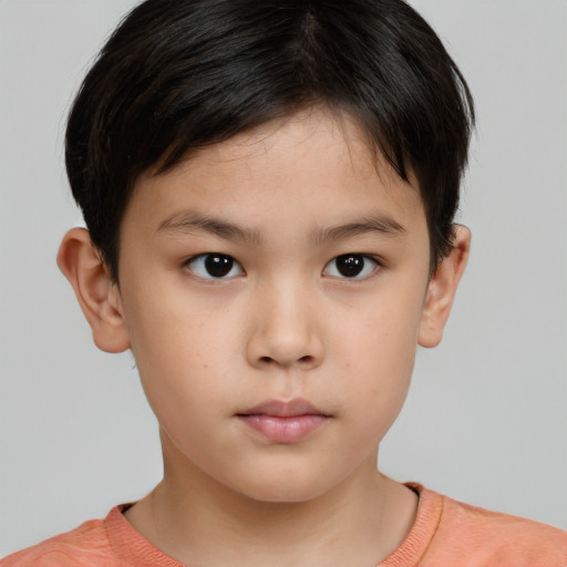 Neutral white child male with short  brown hair and brown eyes
