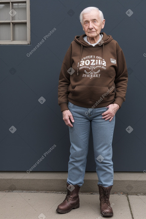 Polish elderly non-binary with  brown hair