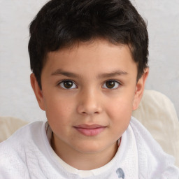 Neutral white child male with short  brown hair and brown eyes