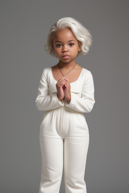 African american infant girl with  white hair