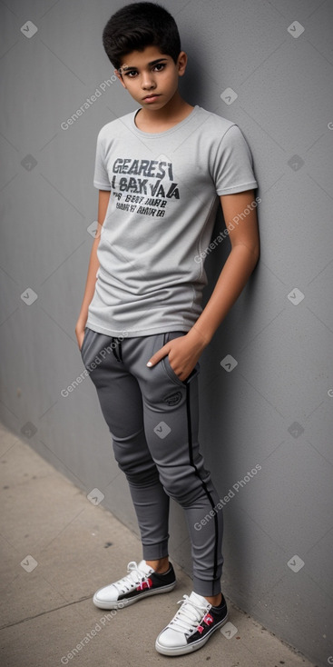 Nicaraguan teenager boy with  gray hair