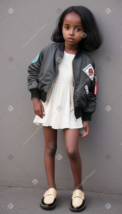 Somali child girl with  black hair