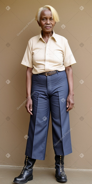 Tanzanian elderly non-binary with  blonde hair