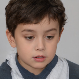 Neutral white child male with short  brown hair and brown eyes