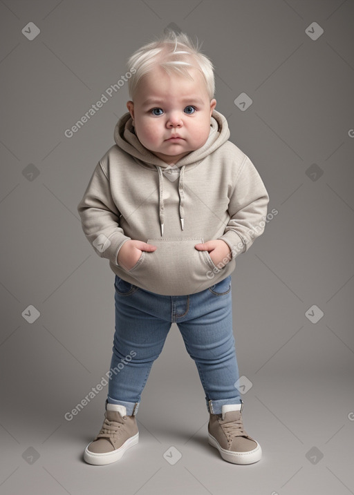 American infant boy with  white hair