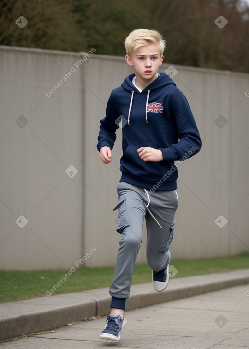 British teenager boy with  blonde hair