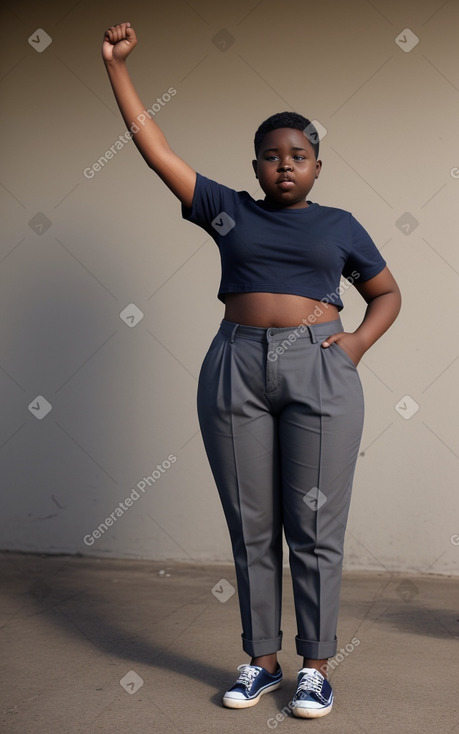 African teenager girl with  gray hair