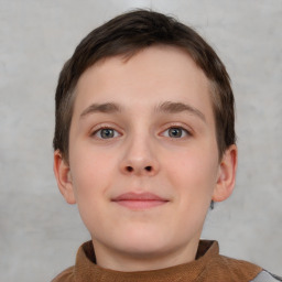 Neutral white child male with short  brown hair and brown eyes