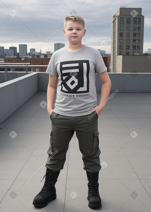 Finnish teenager boy with  gray hair