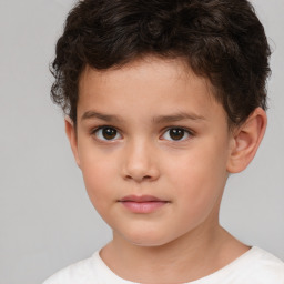 Neutral white child male with short  brown hair and brown eyes