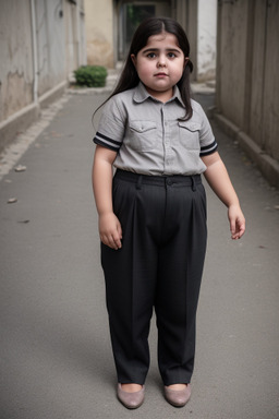 Turkish child girl with  gray hair