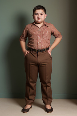 Uzbek teenager boy with  brown hair