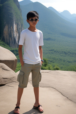 Thai teenager boy with  white hair