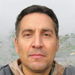 Neutral white adult male with short  brown hair and brown eyes