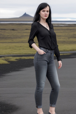 Icelandic adult female with  black hair