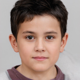 Neutral white child male with short  brown hair and brown eyes