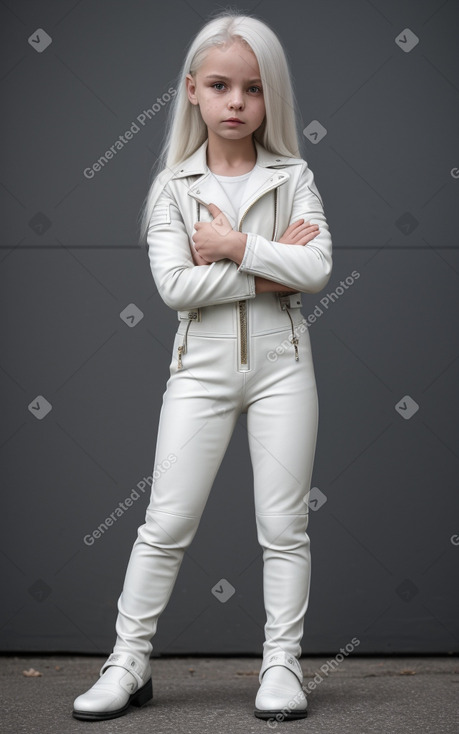 Belarusian child girl with  white hair