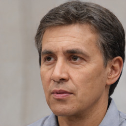 Neutral white adult male with short  brown hair and brown eyes