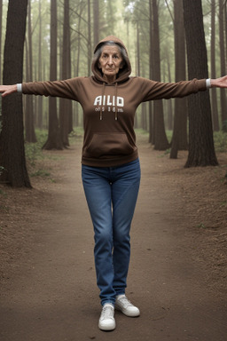 Israeli elderly female with  brown hair