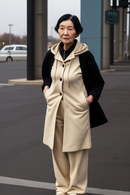 Elderly female with  black hair