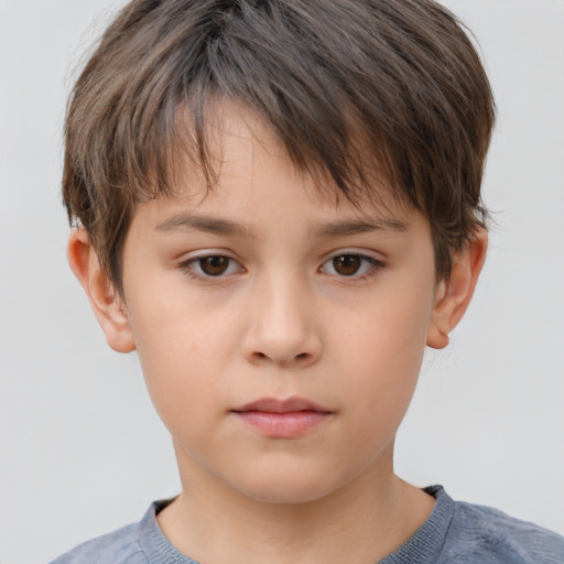 Neutral white child female with short  brown hair and brown eyes