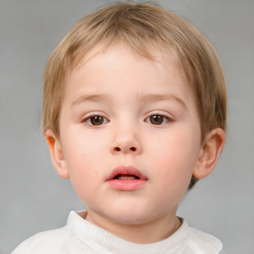 Neutral white child male with short  brown hair and blue eyes